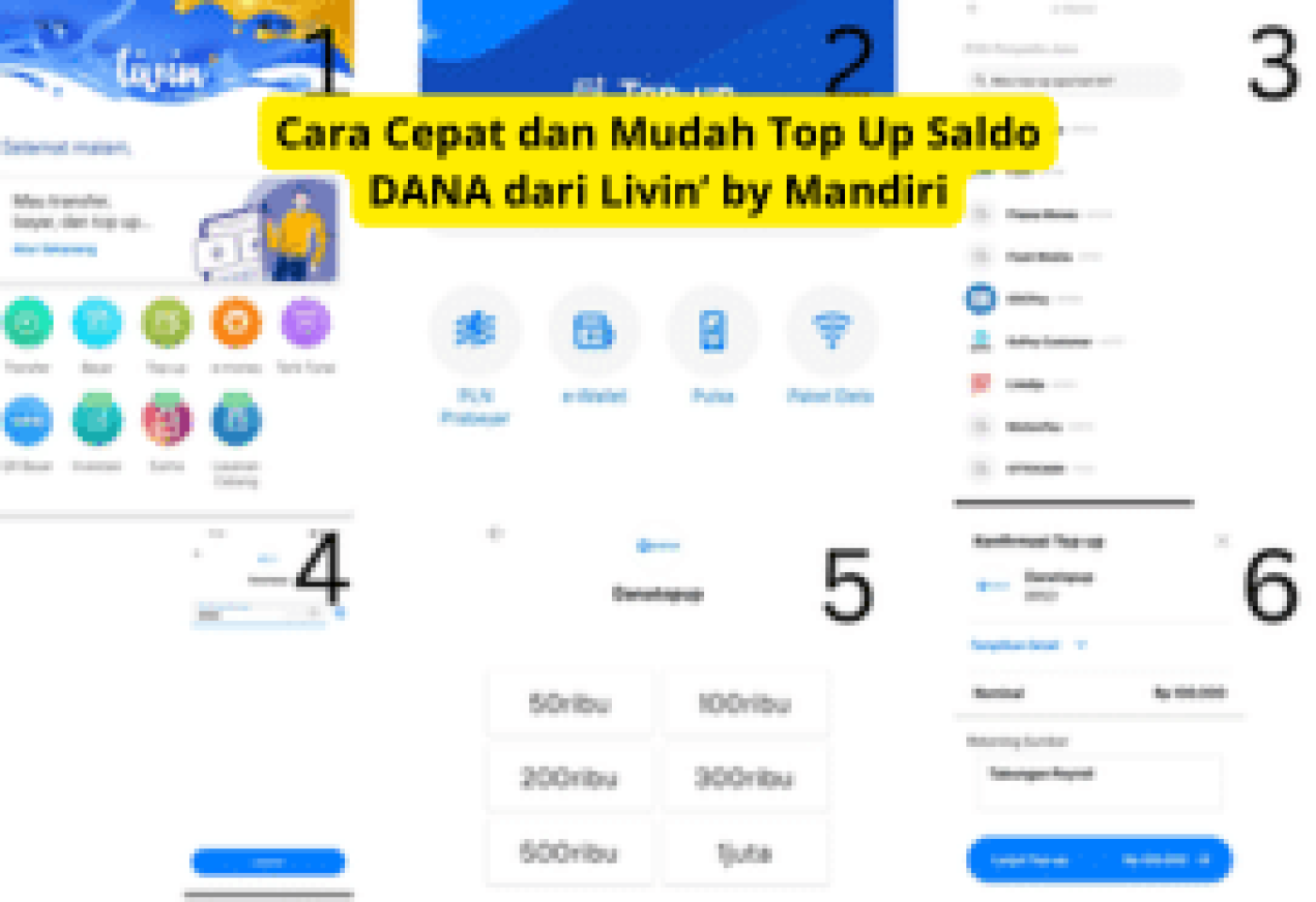 Cara Cepat dan Mudah Top Up Saldo DANA dari Livin’ by Mandiri 2024 Cara Cepat dan Mudah Top Up Saldo DANA dari Livin’ by Mandiri 2024
