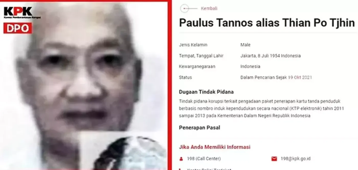 Permohonan Paulus Tannos Ditolak, KPK: Harap Proses Ekstradisi Lancar