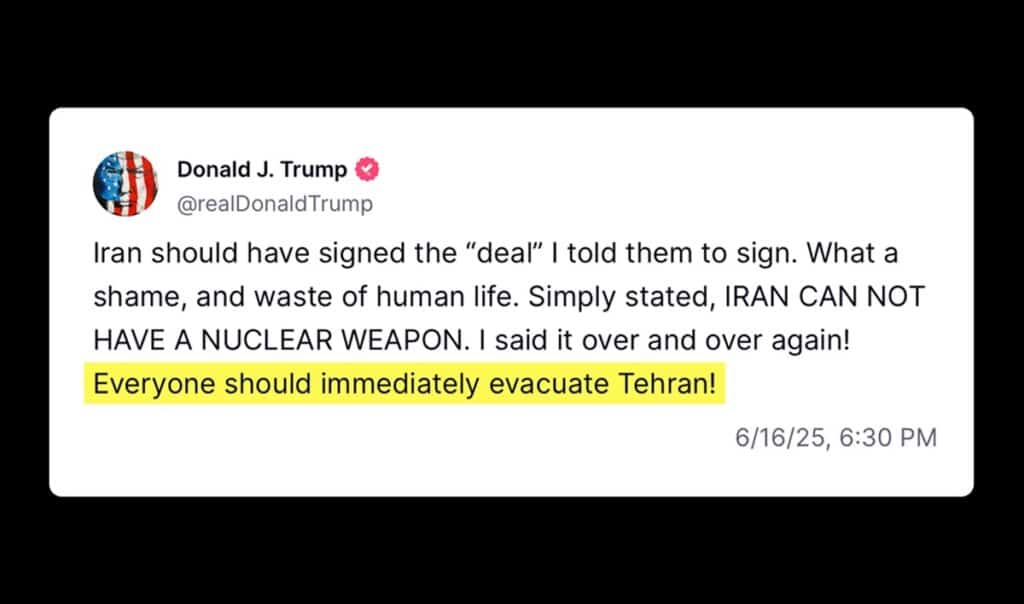 Trump Desak Warga AS Tinggalkan Tehran di Tengah Gempuran Israel