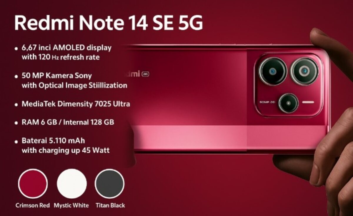 Cuma Rp3 Jutaan! Redmi Note 14 SE 5G Hadir dengan Layar AMOLED 120Hz dan Kamera Sony 50MP, Ini Spek Lengkapnya