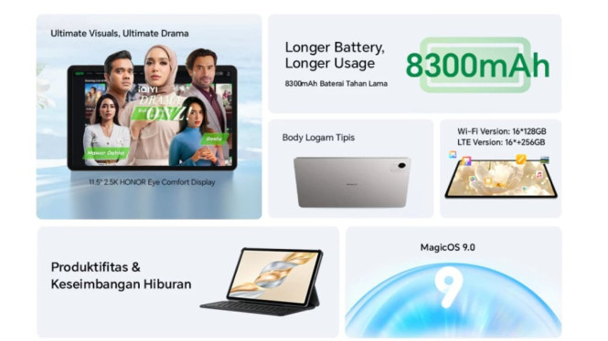 Honor Pad X9A Tawarkan Keyboard Bluetooth Gratis, Bikin iPad Murah Gigit Jari Harga 3 Jutaan!