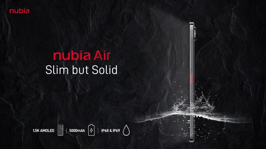 Nubia Air Cuma 5,9mm Tahan Air dan Debu, Hadir dengan Layar AMOLED 120Hz Rp4,4 Juta
