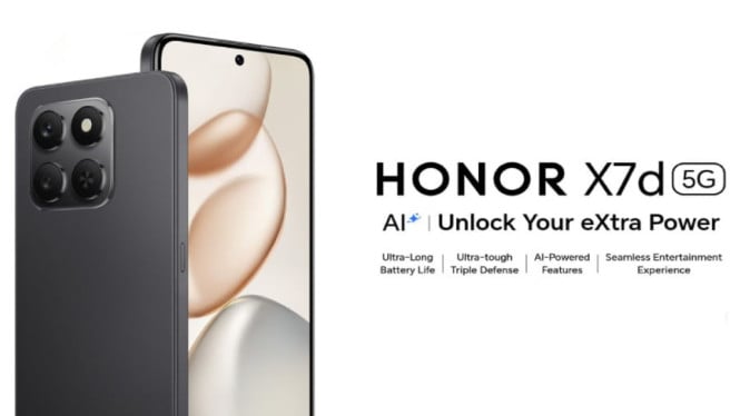 Honor X7d 5G Resmi Meluncur: Snapdragon 6s Gen 3 & Baterai Jumbo 6.500mAh, Harga Terjangkau!