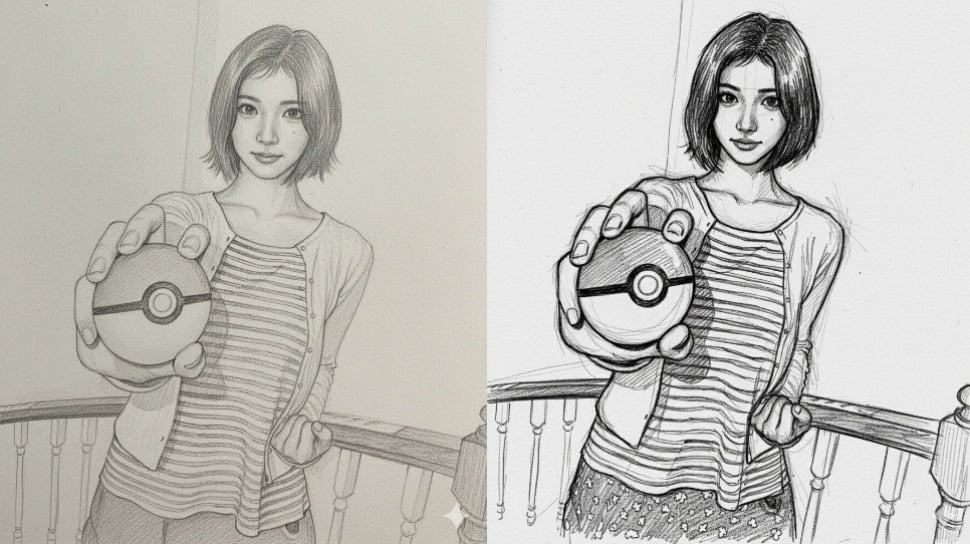 15 Prompt Gemini AI Edit Foto Jadi Sketsa Abstrak Bergaya Coretan Tangan