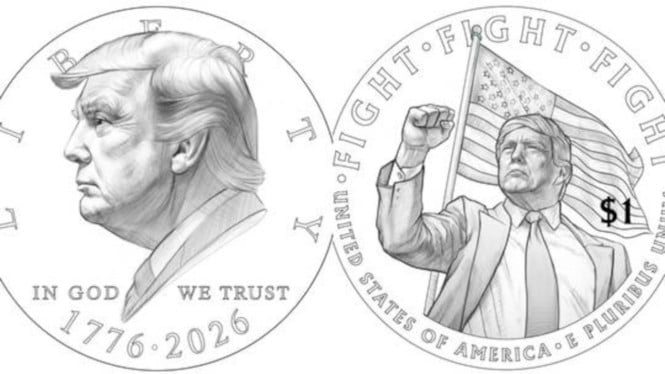 Wajah Donald Trump Bakal Mejeng di Koin Dollar AS, Meski Masih Hidup