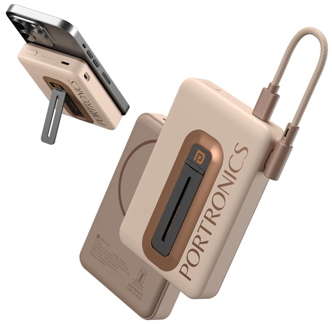 Portronics Perkenalkan Power Bank Magnetik Revvo dengan Penyangga dan Desain Praktis