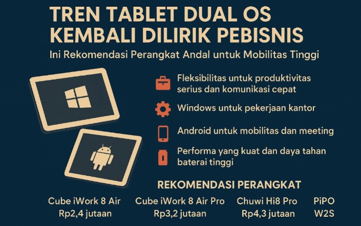 Tren Tablet Dual OS Kembali Digemari Pebisnis, Ini Rekomendasi Terbaik untuk Mobilitas