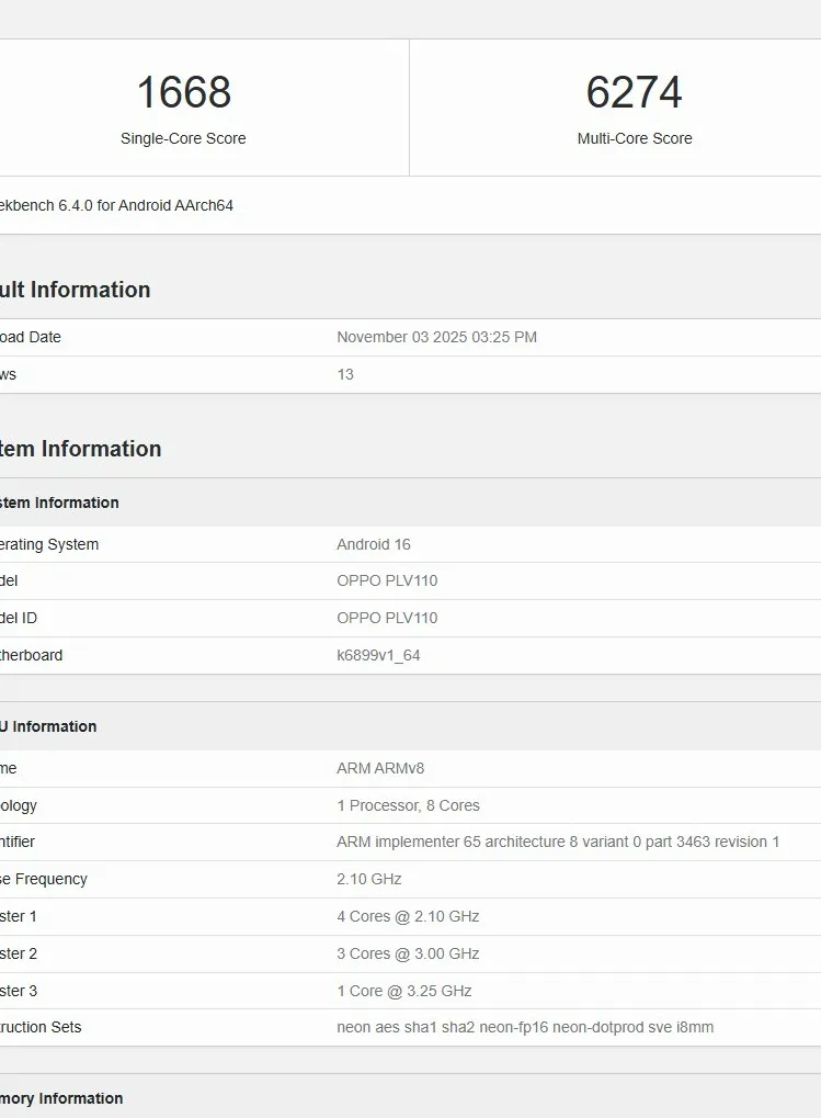 Oppo Reno 15 Bocor di Geekbench: Chipset Terbaru dan RAM 16GB Terungkap!