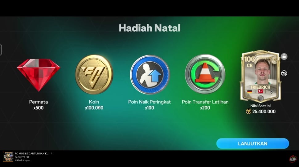 Kumpulan Kode Redeem Terbaru FC Mobile dengan Bonus Spesial Natal dan Poin Transfer Latihan