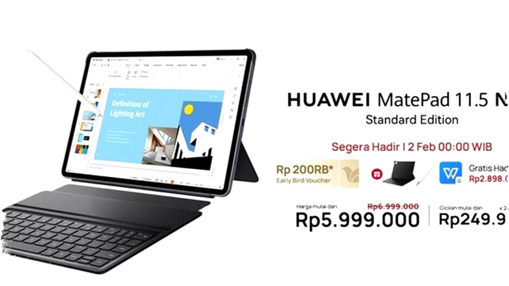 Harga dan Spesifikasi Huawei MatePad 11.5 New Standard Edition, Tablet Ringan Rp6 Jutaan