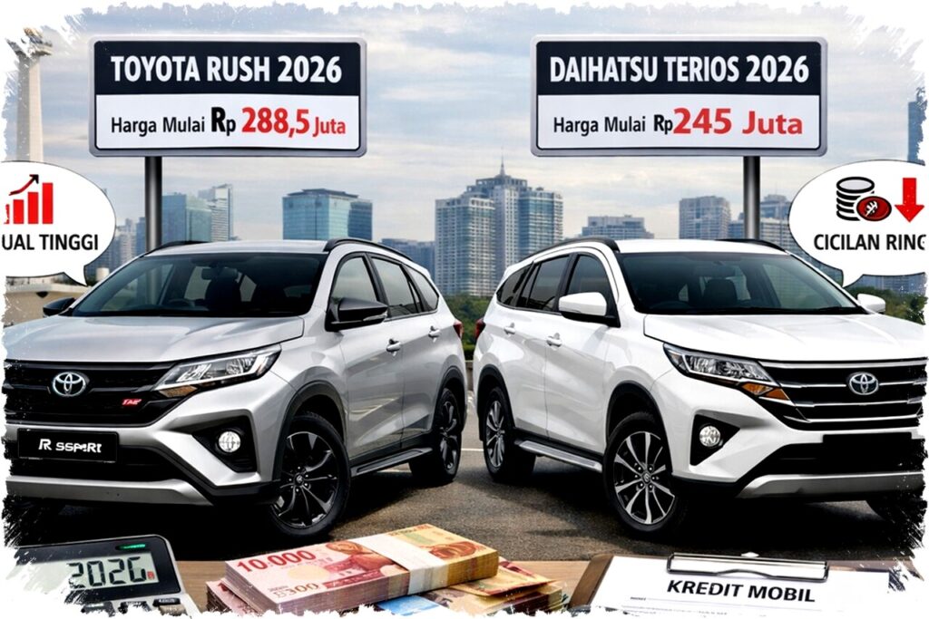 Perbandingan Toyota Rush vs Daihatsu Terios 2026: Harga, Kredit, dan Keunggulan Mobil 7-Seater