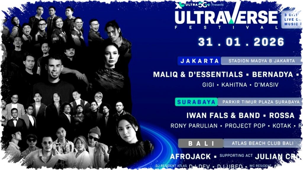 XL Ultra 5G+ Hadirkan Ultraverse Festival 2026, Konser Serentak di 3 Kota dengan Koneksi Real-Time