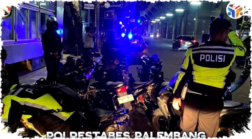 Polrestabes Palembang Gelar KRYD Malam, Tilang 16 Motor Berknalpot Brong di Sudirman