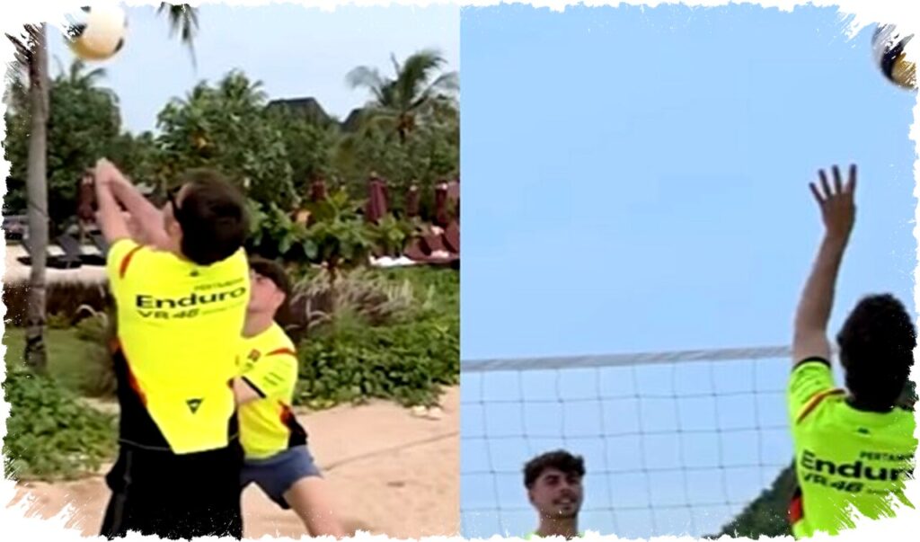 Pebalap MotoGP VR46 Racing Team Main Voli dan Basket Bareng Warlok di Lombok Sebelum Latihan
