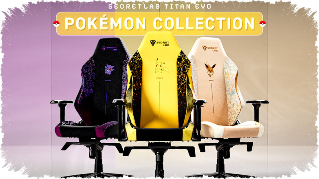 Secretlab Titan Evo Dapat Sentuhan Pokemon, Tiga Desain Eksklusif Pikachu, Eevee, dan Gengar