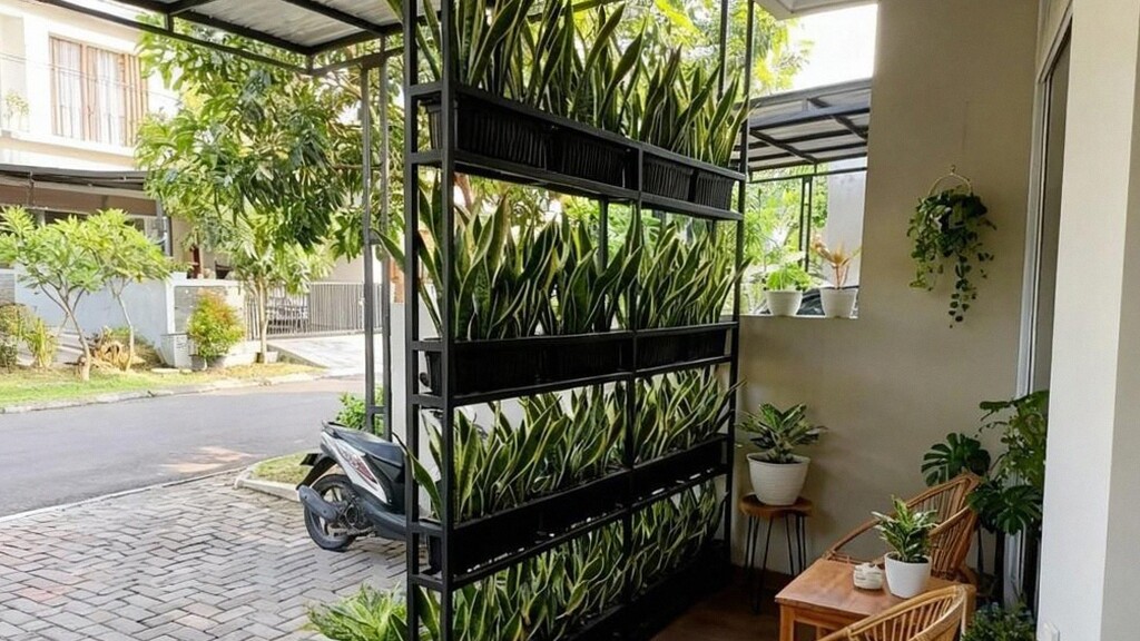 10 Desain Teras Rumah Kecil Asri dengan Kebun Vertikal, Sejuk dan Tanpa Lahan Luas