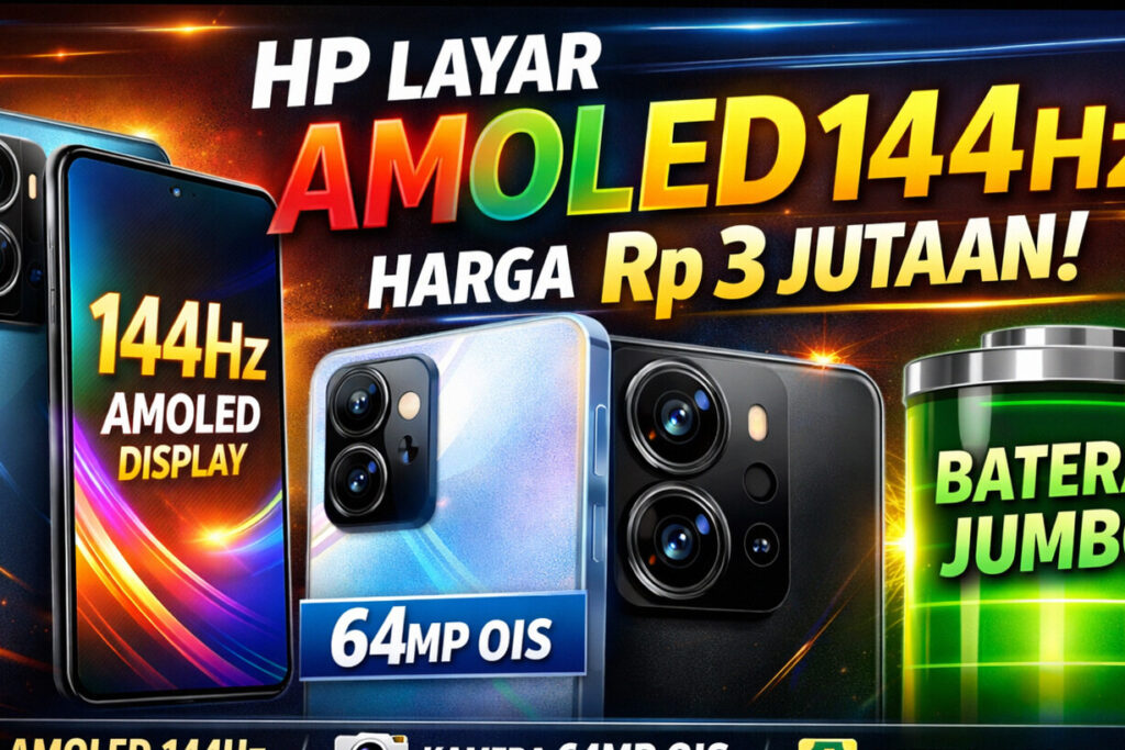 HP Layar AMOLED 144Hz Rp3 Jutaan, Spesifikasi Mirip Flagship Terbaru 2026