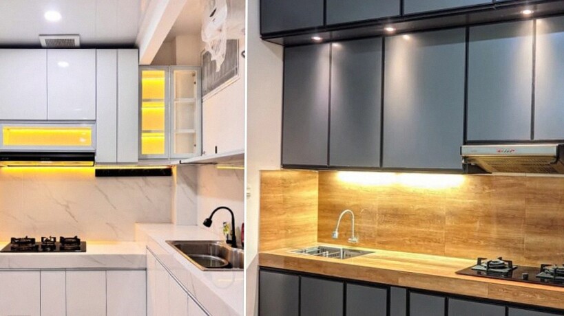 5 Model Kitchen Set Aluminium ACP Minimalis & Modern, Inspirasi Dapur Masa Kini