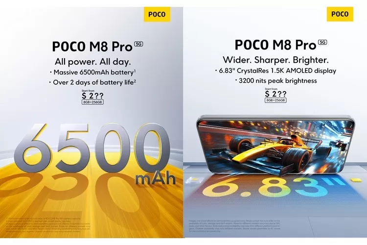 POCO M8 Series Hadir: Layar AMOLED Cerah & Baterai Besar Tahan Lama