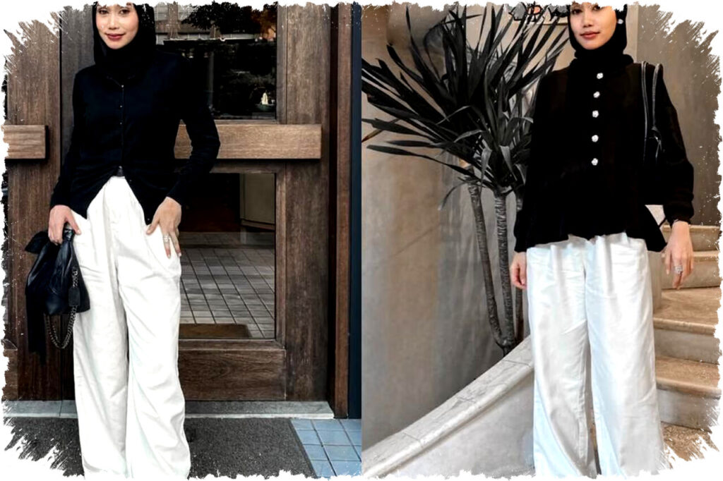 7 Ide OOTD Hijab Monokrom Ala Dina Argina Buktikan Simpel Tak Pernah Kehilangan Pesona Fashion!