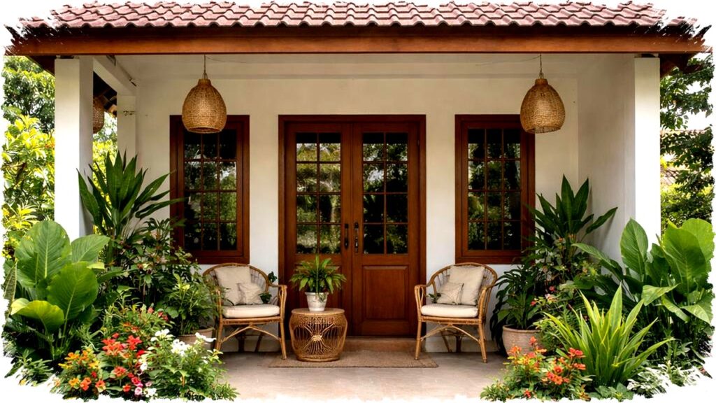 7 Inspirasi Teras Rumah Desa Tanpa Pagar yang Membuat Tampilan Lebih Luas, Cantik dan Tetap Nyaman!
