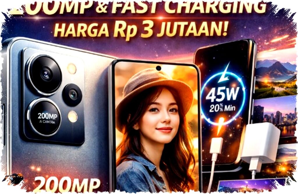 HP Kamera 200MP Harga Rp3 Jutaan Hadir Dengan AI Canggih dan Fast Charging Bikin Pengisian Kilat Tanpa Hambatan