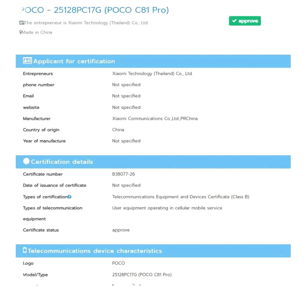 POCO C81 Pro Muncul dengan Baterai 6000 mAh Tanpa 5G di Segmen HP Entry-Level yang Ramah Harga