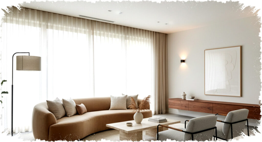 5 Desain Ruang Tamu Elegan dengan Material Premium dan Pencahayaan Berlapis, Interior Rumah Berkelas