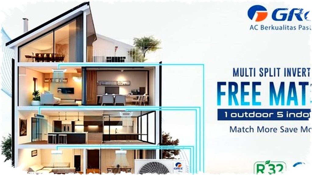 Gree Free Match: Solusi Efisien AC 1 Unit Outdoor untuk Pendingin Banyak Ruangan Modern