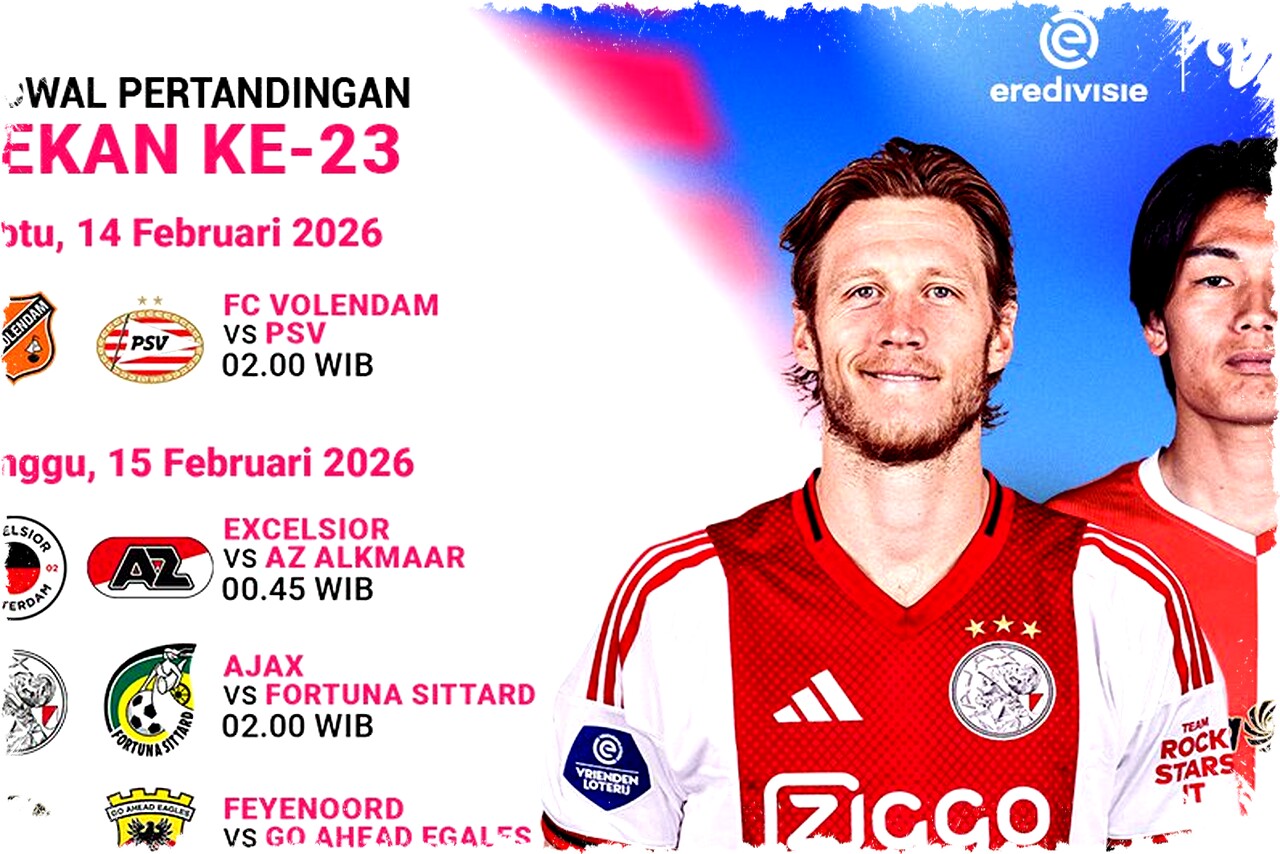 Nonton Eredivisie Matchweek 23: Duel Ajax, Feyenoord, PSV & Jadwal Live Streaming Eksklusif Vidio