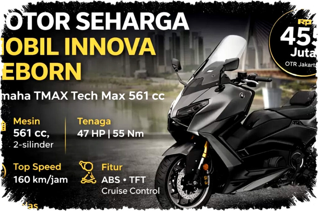 Yamaha TMAX Tech Max Rp455 Juta, Motor Premium Setara Harga Mobil Toyota Innova Reborn