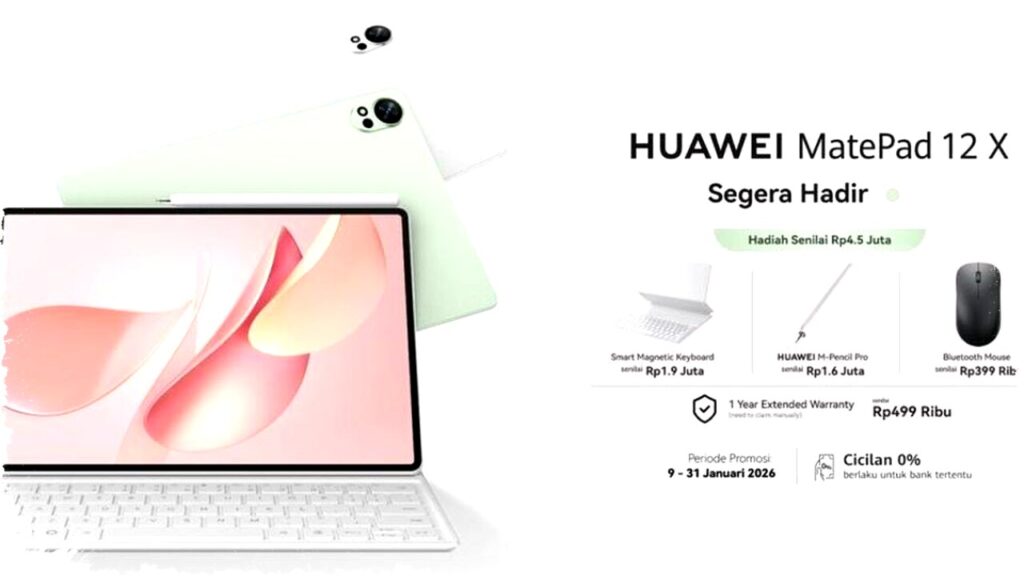Huawei MatePad 12X 2026 dengan Layar PaperMatte 12 Inci, Lebih Nyaman untuk Nulis daripada iPad