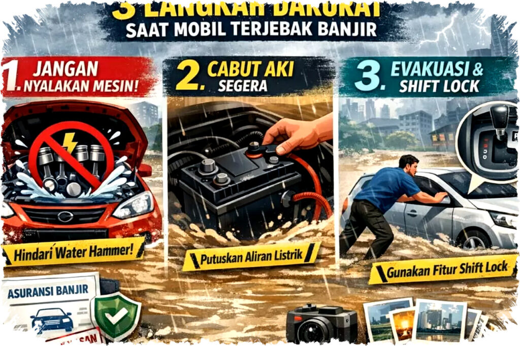 Tiga Langkah Darurat Selamatkan Mobil dan Klaim Asuransi Saat Terjebak Banjir Agar Tidak Rugi