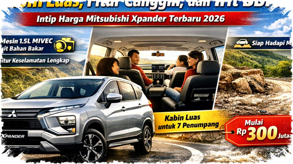 Mitsubishi Xpander 2026: Kabin Luas, Fitur Canggih, Irit BBM, dan Harga Mulai Rp300 Jutaan