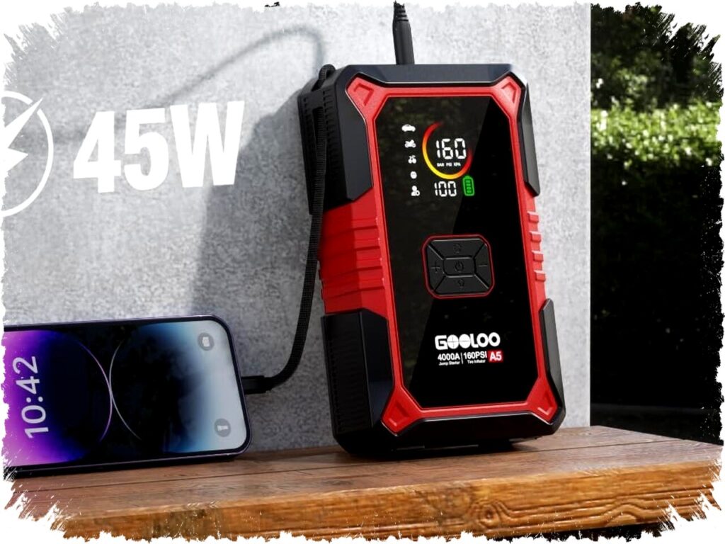 Gooloo A5 Jump Starter Multifungsi dengan Inflator Ban dan Power Bank, Diskon Terbesar di Amazon