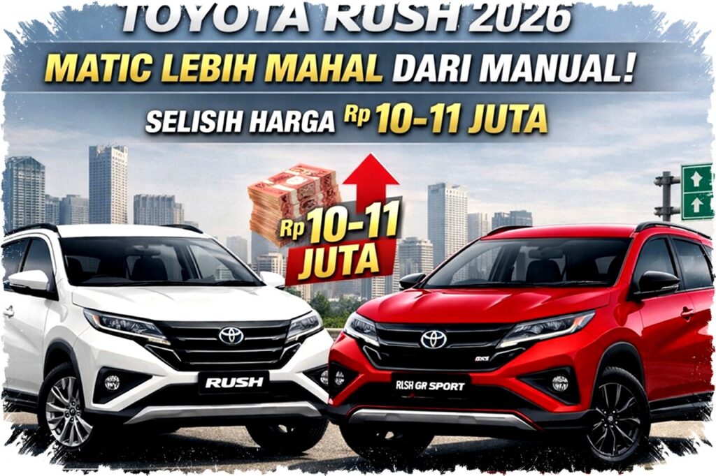 Harga Toyota Rush Matic Awal 2026 Masih Lebih Mahal Rp10-12 Juta dari Manual, Berikut Detailnya