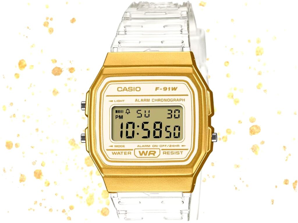 Dua Jam Tangan Casio Skeleton Seri F-91 dengan Finishing Metallic Hadir, Ringan dan Fungsional