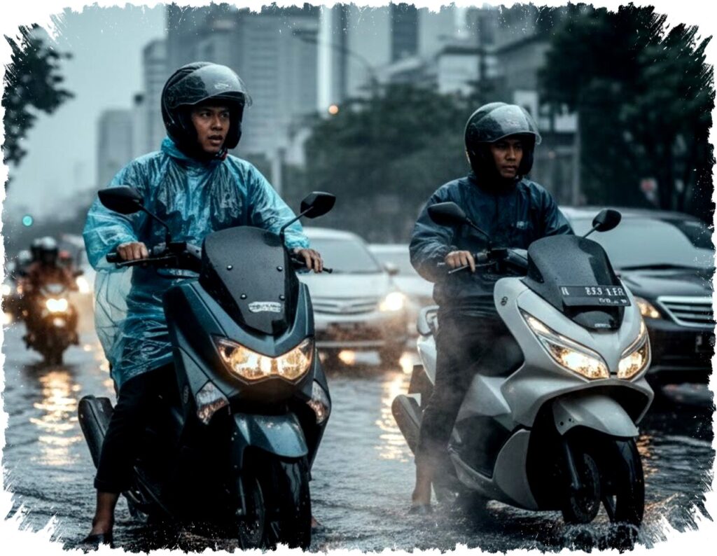 Duet Skutik Premium: Yamaha NMAX Turbo vs Honda PCX 160, Mana Lebih Tahan Panas Saat Banjir?