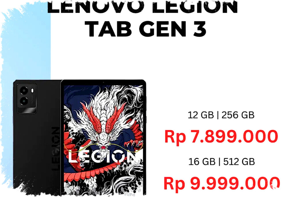 Lenovo Legion Tab Gen 3 Bisa Main Red Dead Redemption Lancar, Chipset HP Premium Harga 7-9 Jutaan