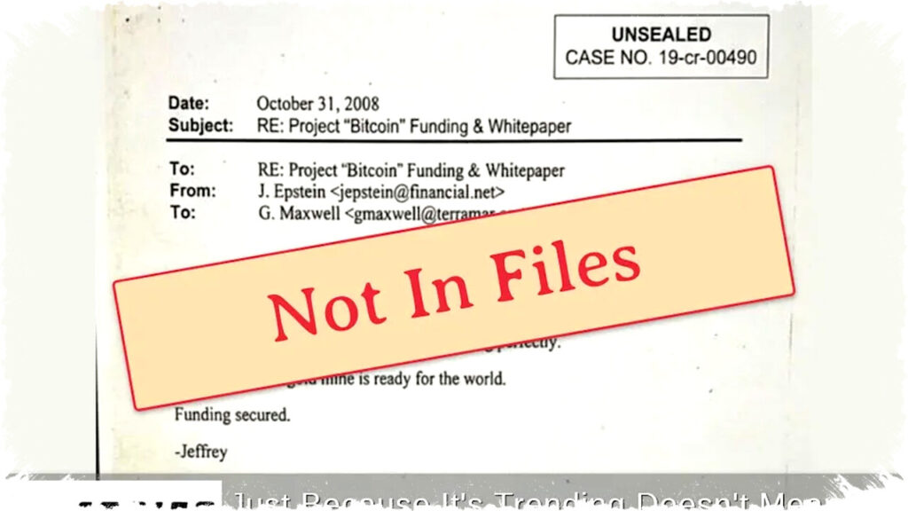 Fact Check: Tidak Ada Email Jeffrey Epstein Tentang 'Satoshi' dan 'Digital Gold Mine' di Berkas Epstein