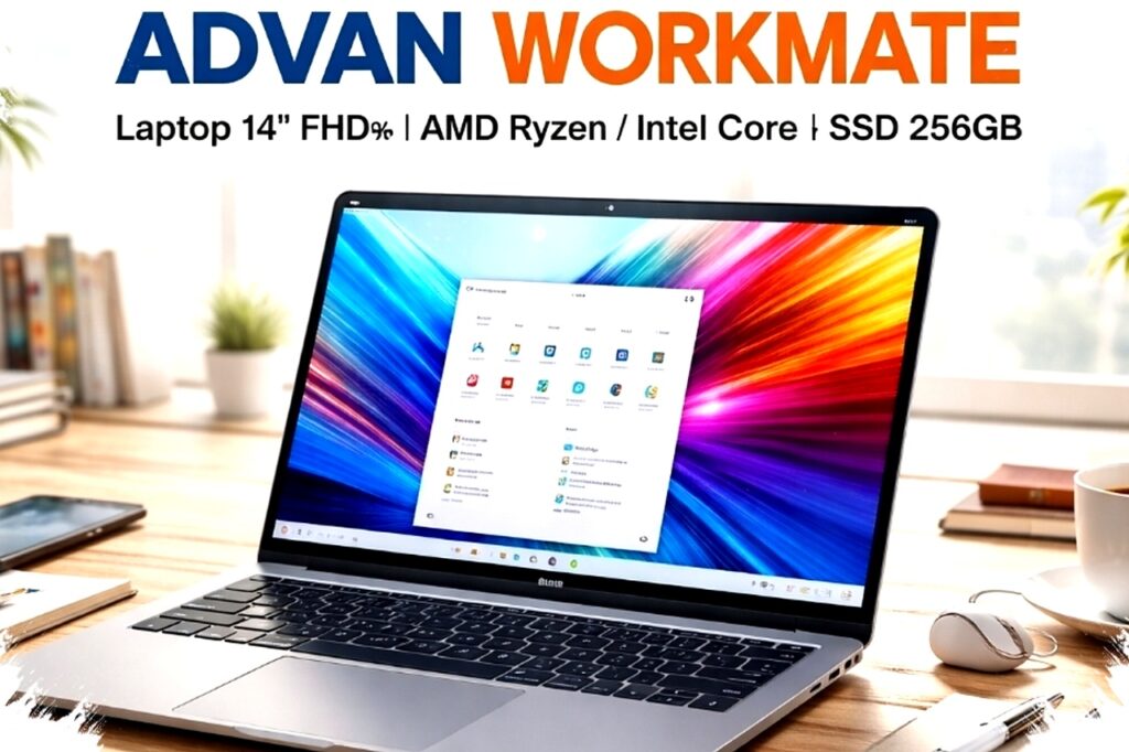 Advan Workmate di Harga 4 Jutaan, Ryzen dan Intel Masuk Kelas Laptop Harian
