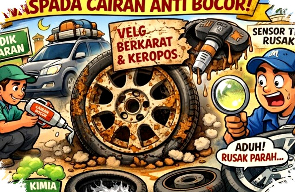 Waspada Saat Mudik Lebaran!, Cairan Anti Bocor Ban Bisa Gerogoti Velg dan Sensor Mobil
