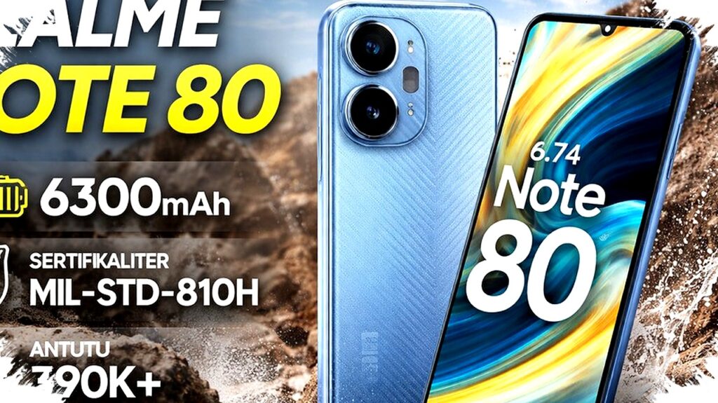Realme Note 80 Masuk Ring 1 HP Murah, Baterai 6300mAh dan Bodi Standar Militer
