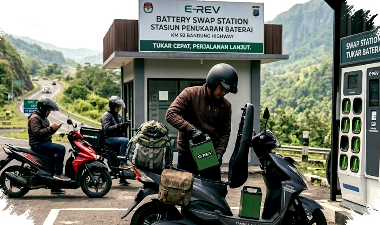 Motor Listrik Tembus Lintas Kota, Titik Battery Swap Jakarta hingga Jawa Tengah Makin Krusial