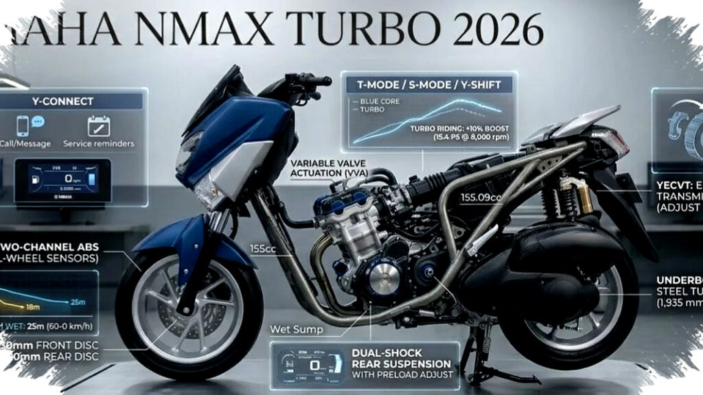 Yamaha NMAX Turbo 2026 Bukan Sekadar Kencang, ABS Bosch dan Y-Connect Jadi Penentu