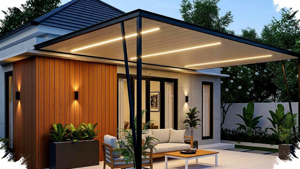 4 Model Kanopi Teras Rumah Kecil dengan Tampilan Clean dan Mewah, Pilihan Desain yang Mengubah Fasad Jadi Elegan dan Lapang