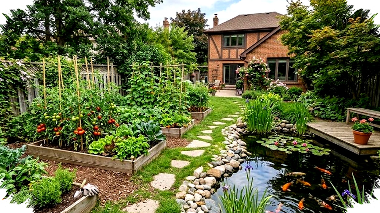 Kebun Sayur Mini dengan Kolam Ikan, Ciptakan Oase Estetik dan Solusi Hemat Lahan di Halaman Rumah Anda