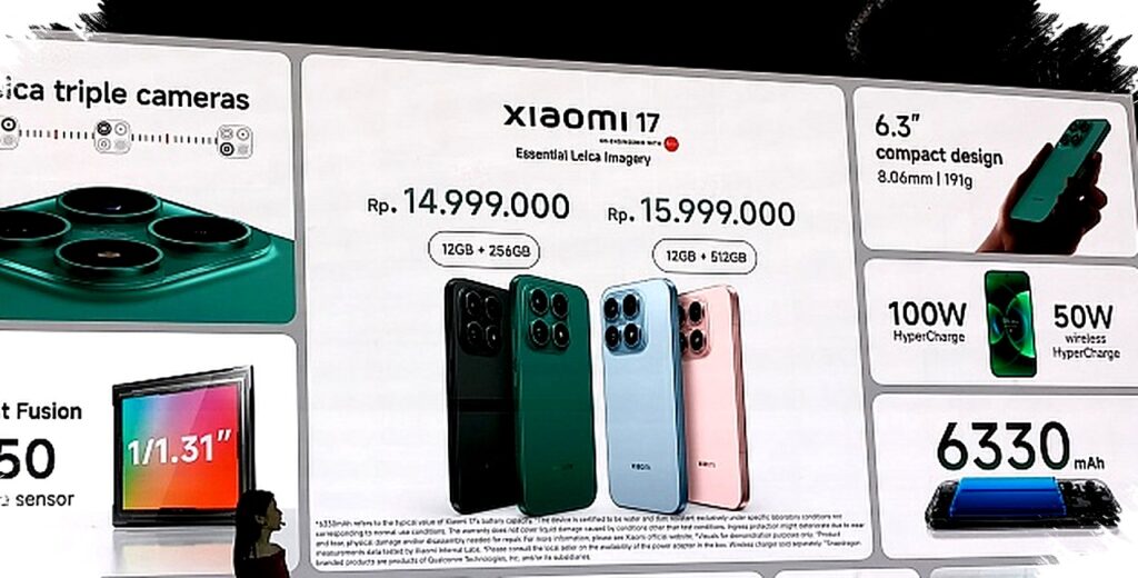 Harga Xiaomi 17 Terbaru 2026 di Indonesia, Snapdragon 8 Elite Gen 5 dan Kamera Leica Profesional Mulai 14,9 Jutaan