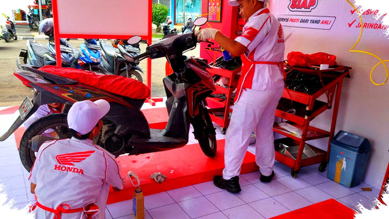 Wahana Honda Pindah Posko Mudik ke SPBU Kawidaran, Cikupa, Tangerang, Layani 100 Pemudik 24 Jam Dengan Servis Gratis