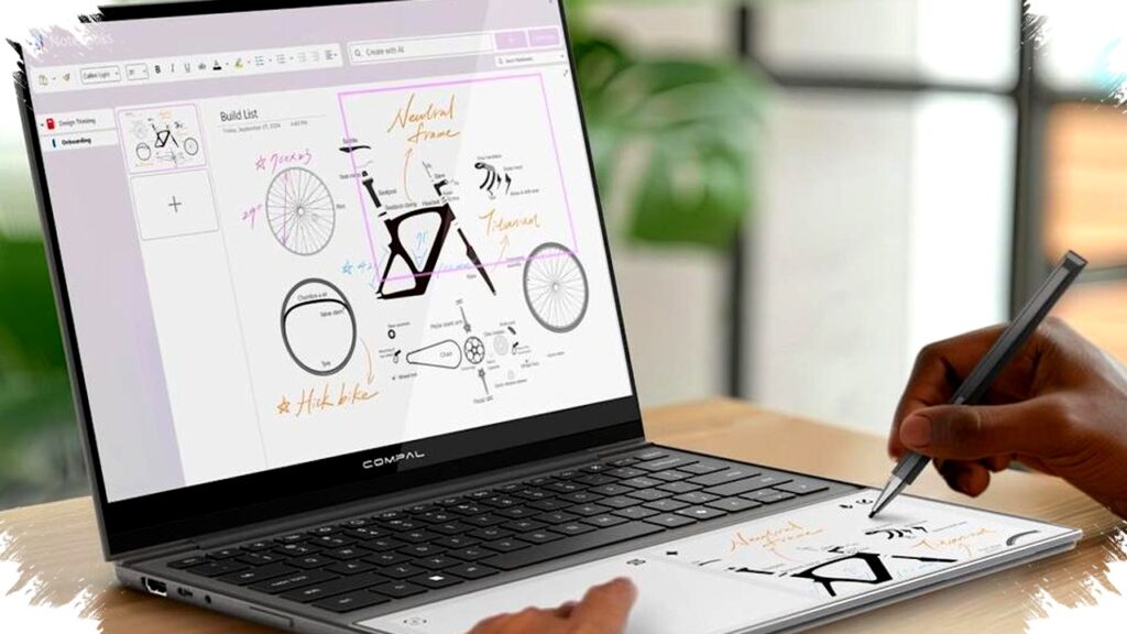 Laptop Eksperimen Compal Hadirkan Layar E Ink Warna di Palm Rest, Ubah Cara Interaksi tanpa Boros Daya